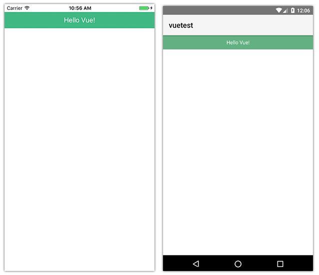 ios android nativescript vue