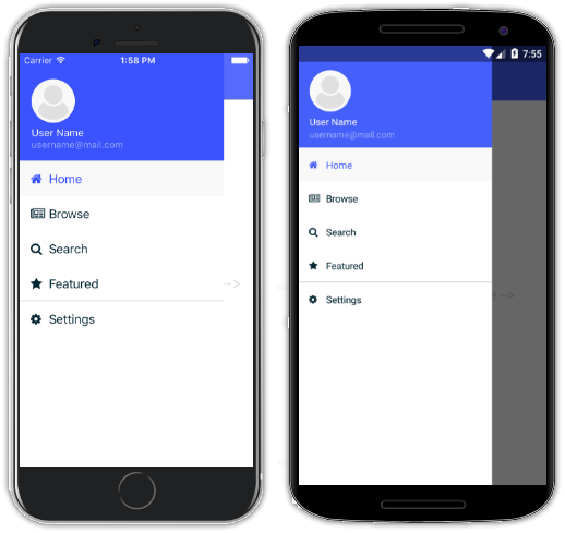 starter kit with drawer navigation