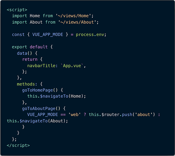 nativescript vue code sharing