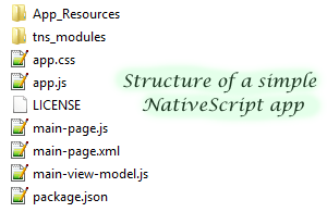 File structure of a NativeScript app File structure of a NativeScript app