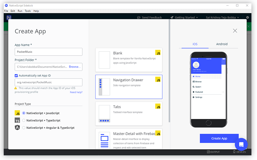 nativescript sidekick