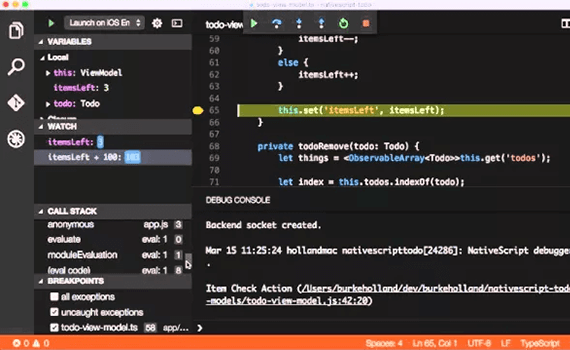 NativeScript extension for Visual Studio Code