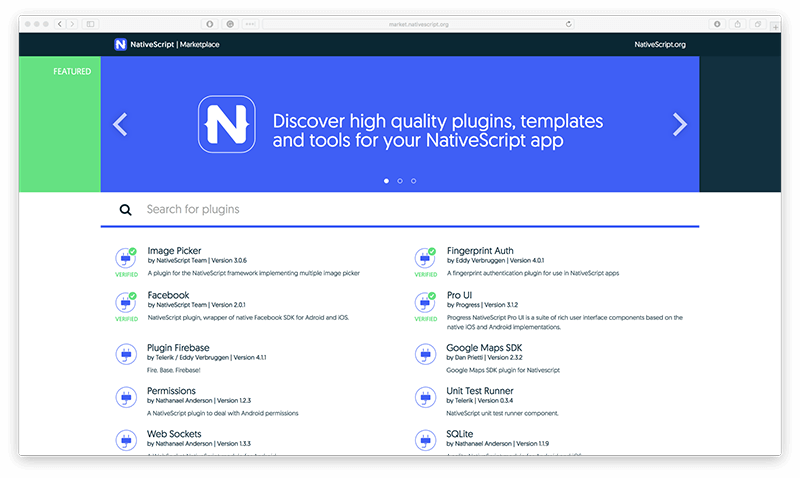 nativescript marketplace nativescript marketplace