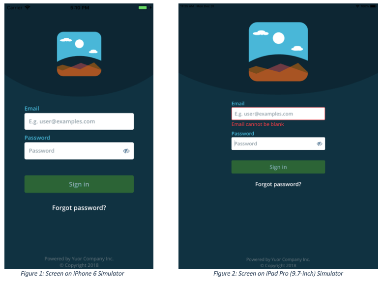 login screen on emulators login screen on emulators