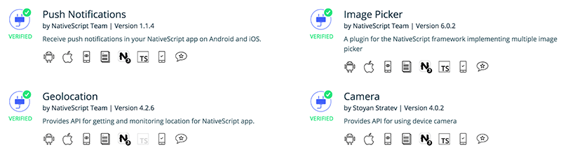 nativescript plugins