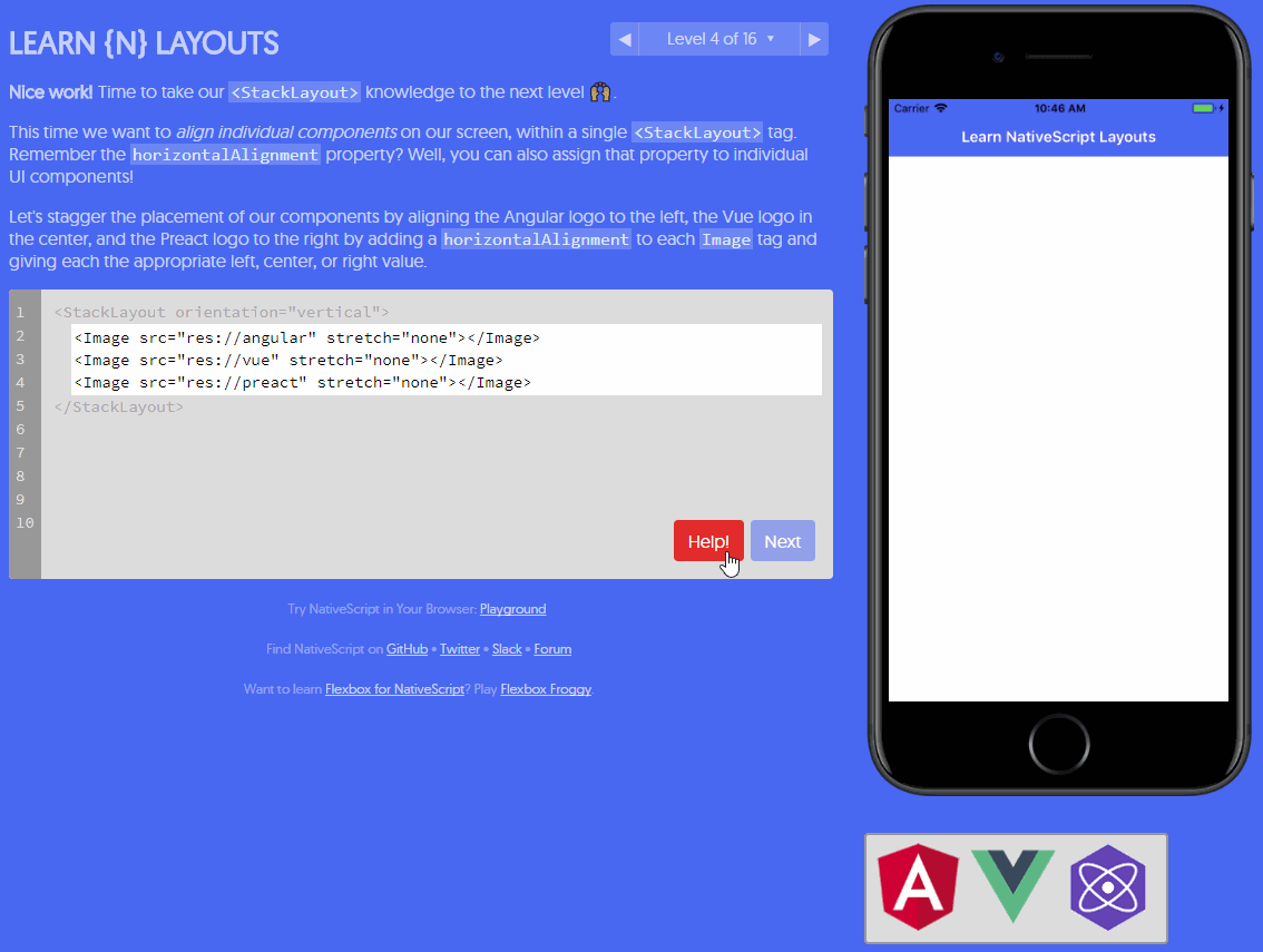 advanced stack layout